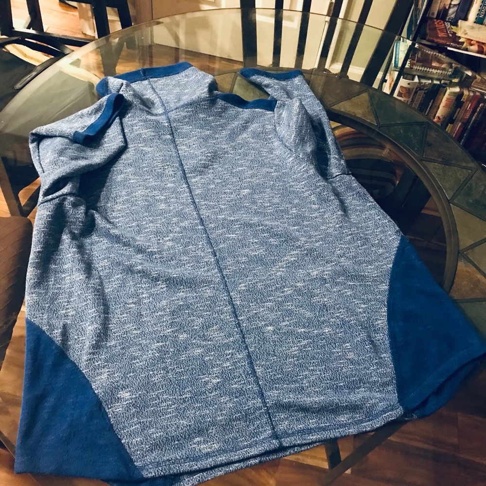 Ruby Rd. Cowl Neck Blue Oversized Sweat Blouse - image 3